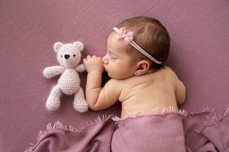 newborn baby teddy pink darwin photographers